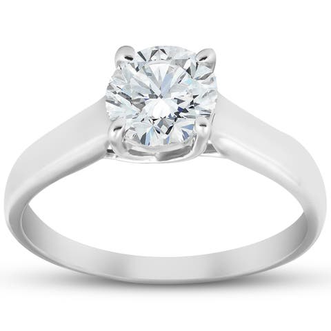 1 1/4 Ct Solitaire Round Cut Diamond Engagement Ring 14k Gold Enhanced