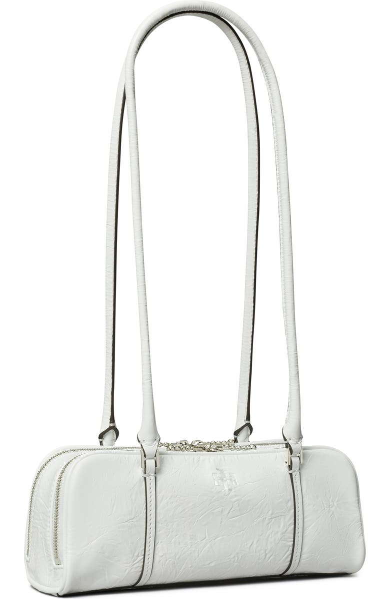 Tory Burch Micro Marshmallow T Monogram Crinkle Leather Satchel, Alternate, color, White