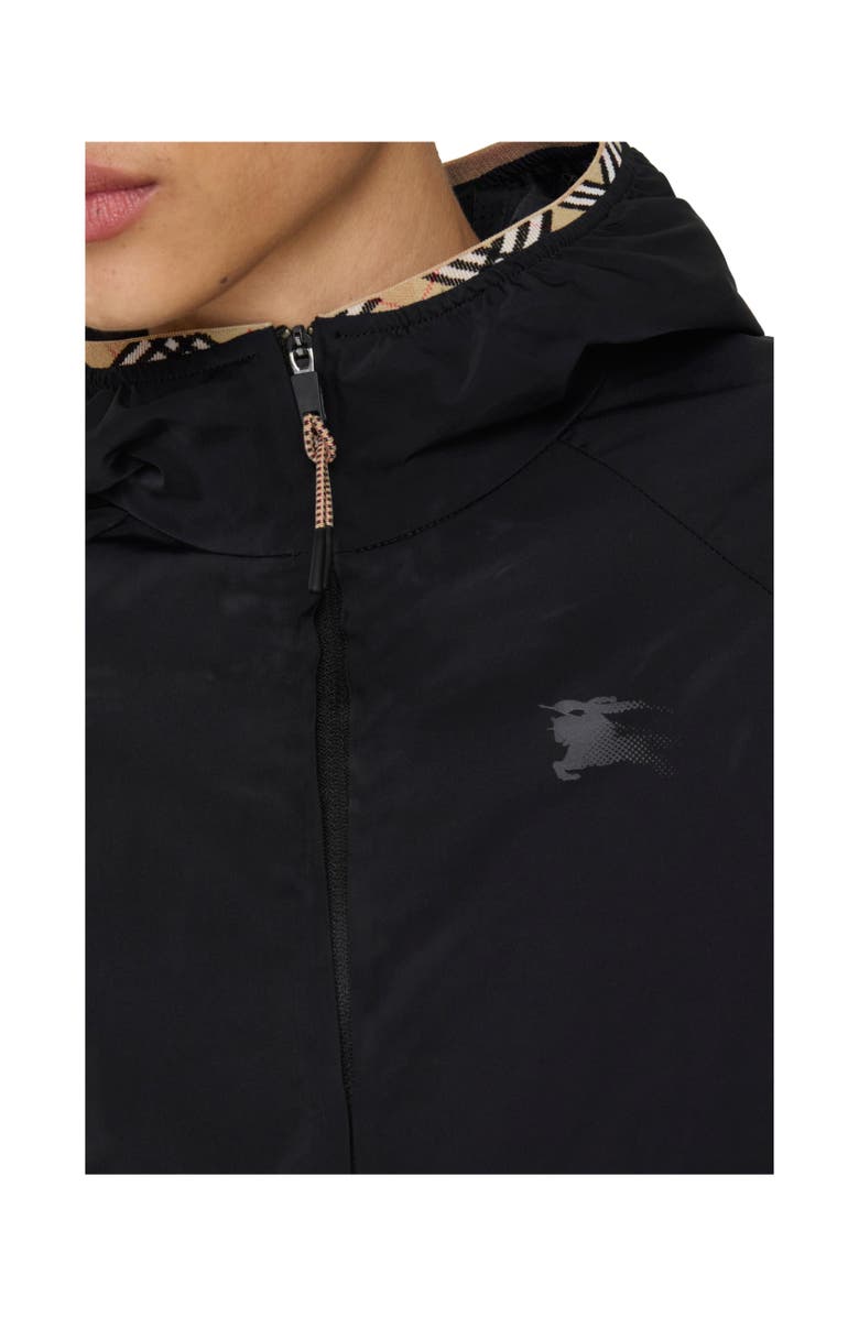 Burberry Stretch Nylon Hooded Jacket, Alternate, color, Black