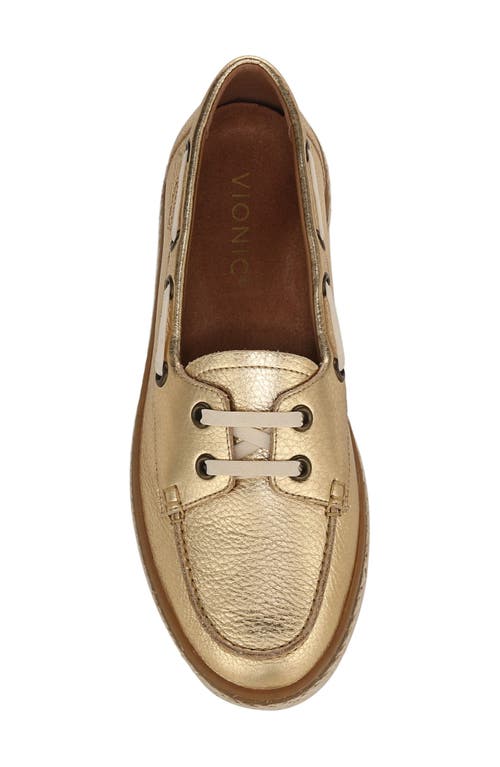 Vionic Bay Loafer Boat Shoe In Gold