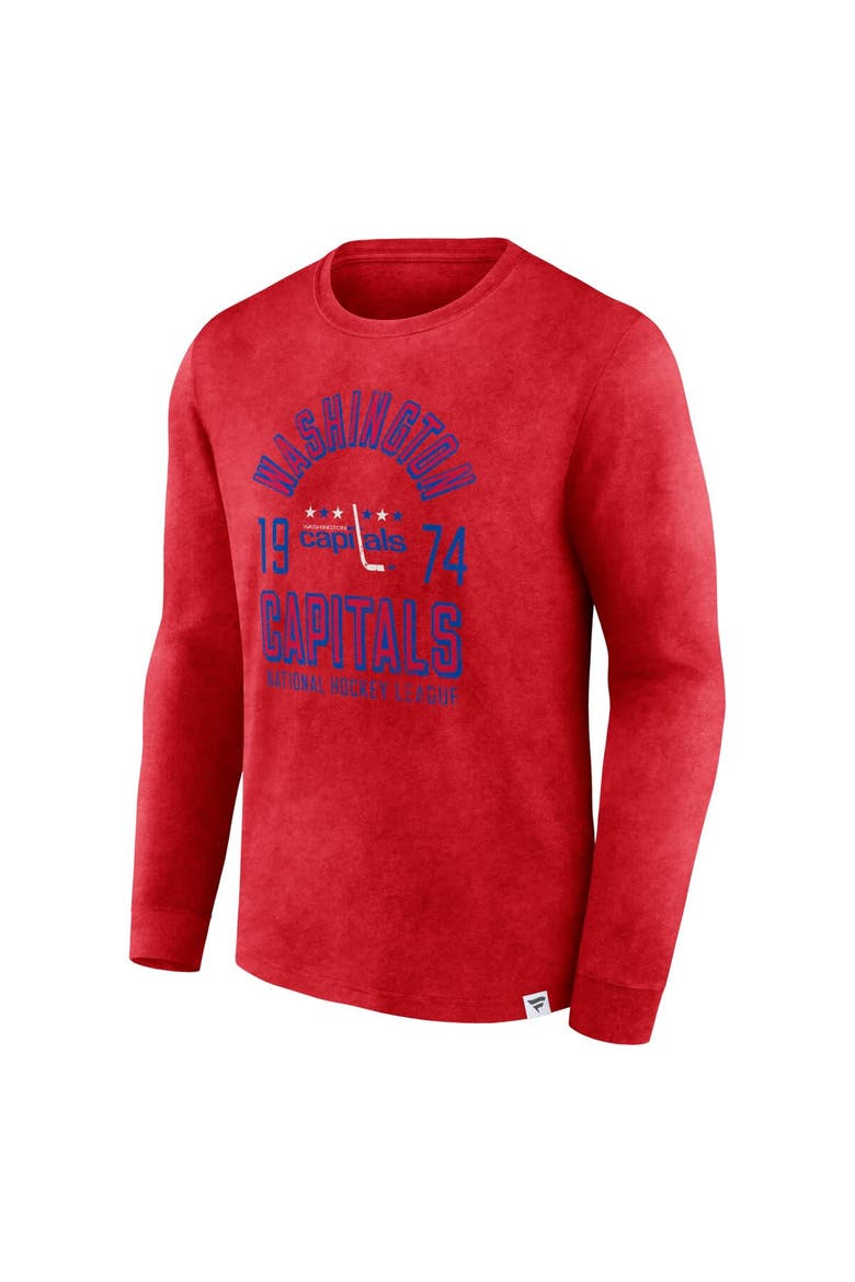 Men's Fanatics Branded Heather Red Washington Capitals Keep The Zone Long Sleeve T-Shirt, Alternate, color, Heather Red