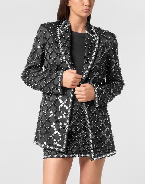 Blazer Boyfriend Fit Plein Paillettes Women