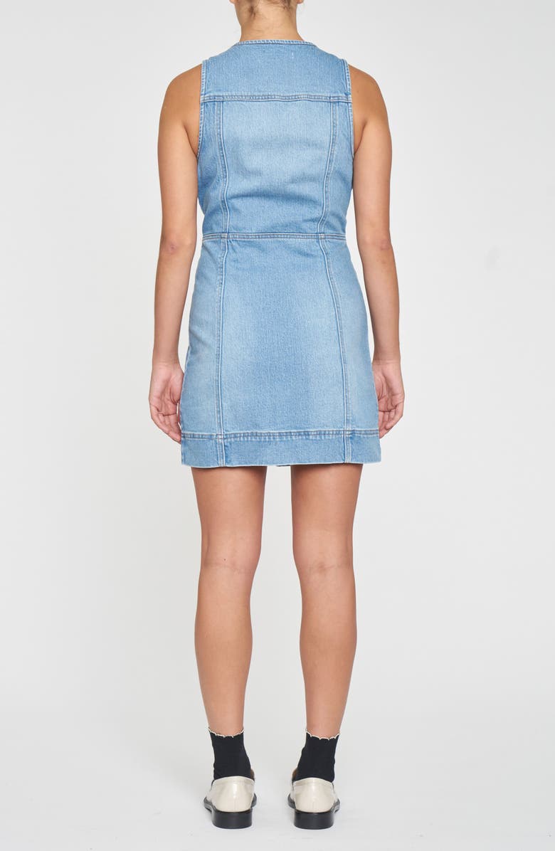 DAZE Sun Button Front Sleeveless Denim Dress, Alternate, color, Memory