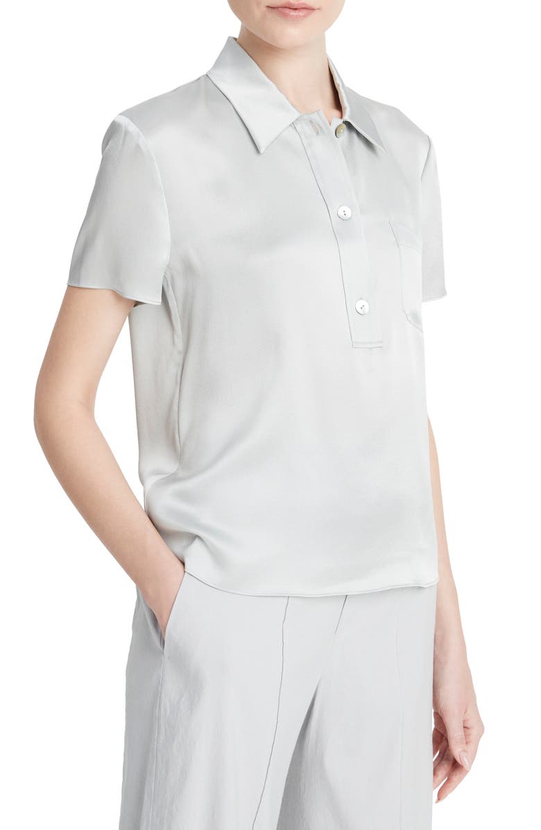Vince Silk Satin Polo, Alternate, color,