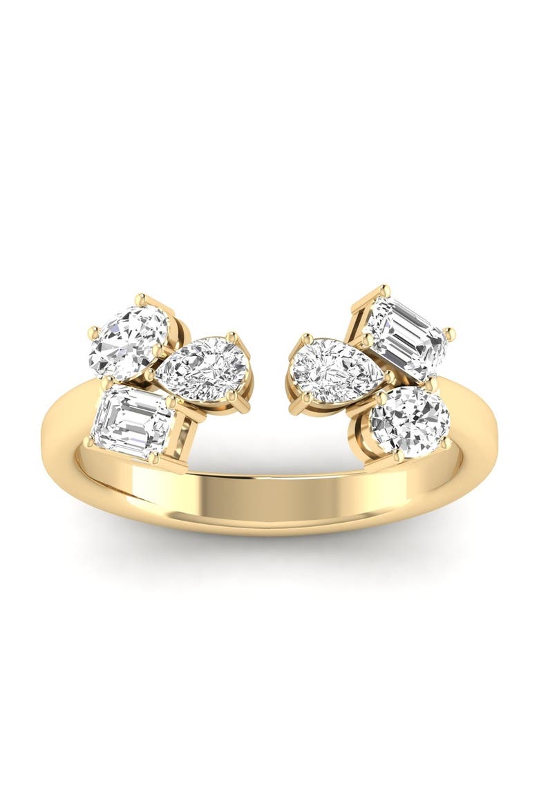 Open Multi Shape Cluster Lab Diamond Ring in 14K, Alternate, color, Yellow Gold