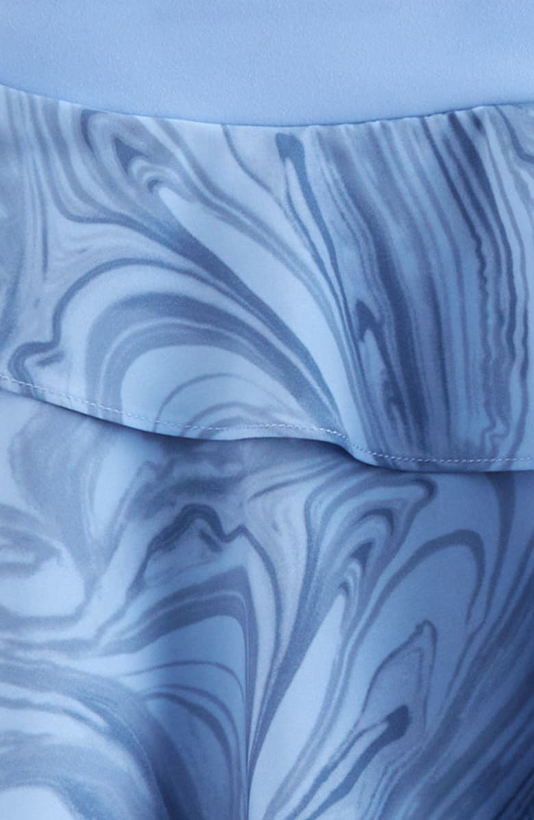 Zella Girl Kids' Tiered Skort, Alternate, color, Blue Hydrangea Rhythmic Swirl