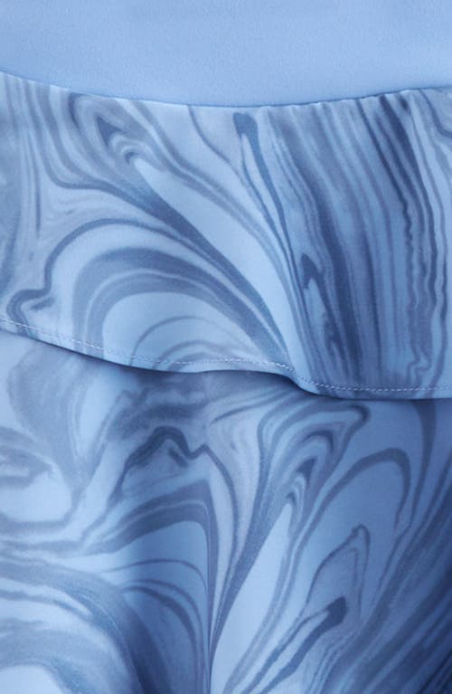 Zella Girl Kids' Tiered Skort In Blue Hydrangea Rhythmic Swirl