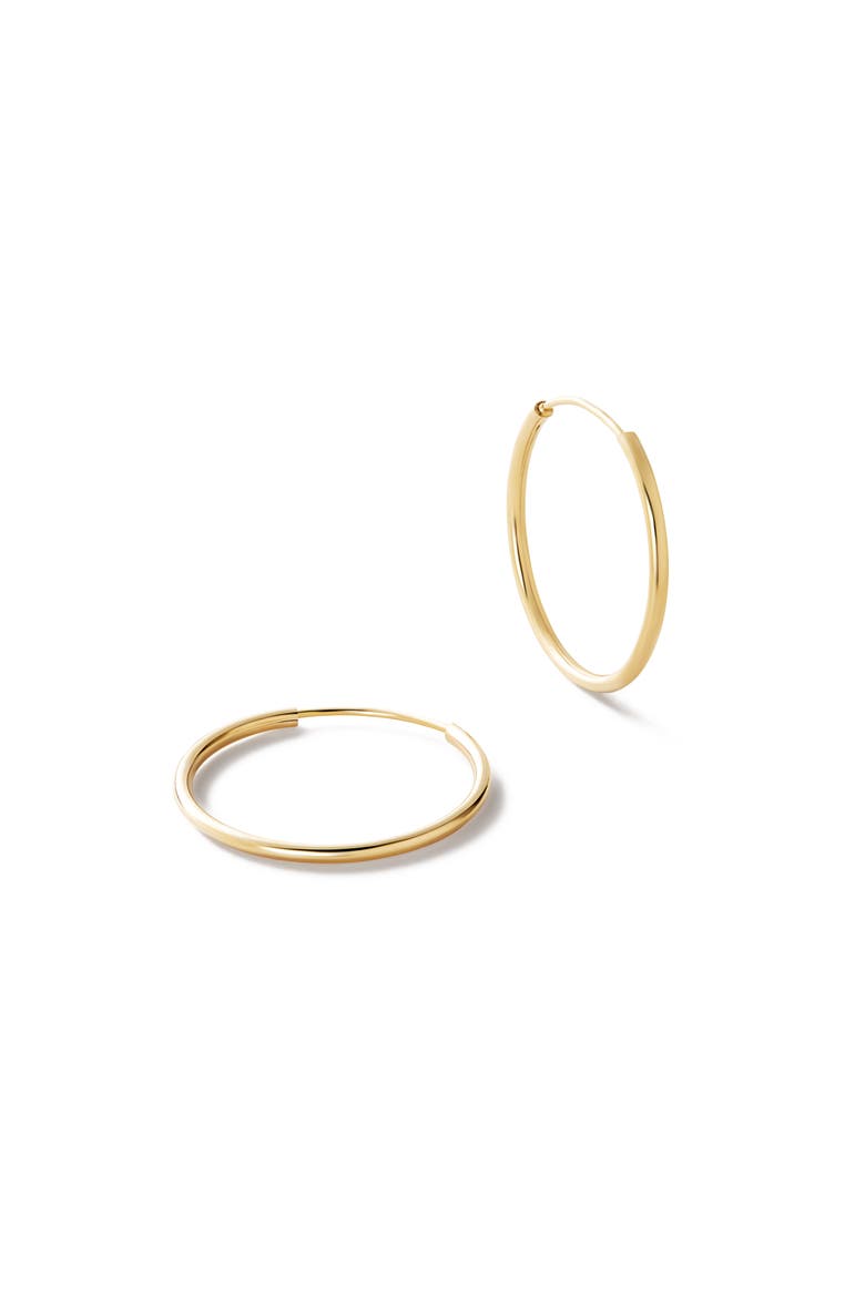 Gold Slim Hoop Earrings - Medium, Main, color, Gold