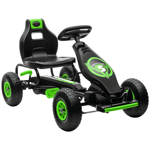 Aosom Ergonomic Pedal Go Kart with Wear-Resistant Tread in Green  product