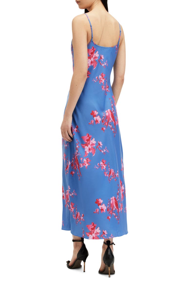 Bryony Iona Floral Print Slipdress, Alternate, color, NEON PINK
