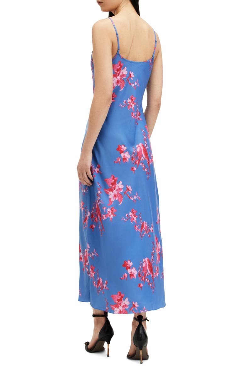 AllSaints Bryony Iona Floral Print Slipdress, Alternate, color, Neon Pink