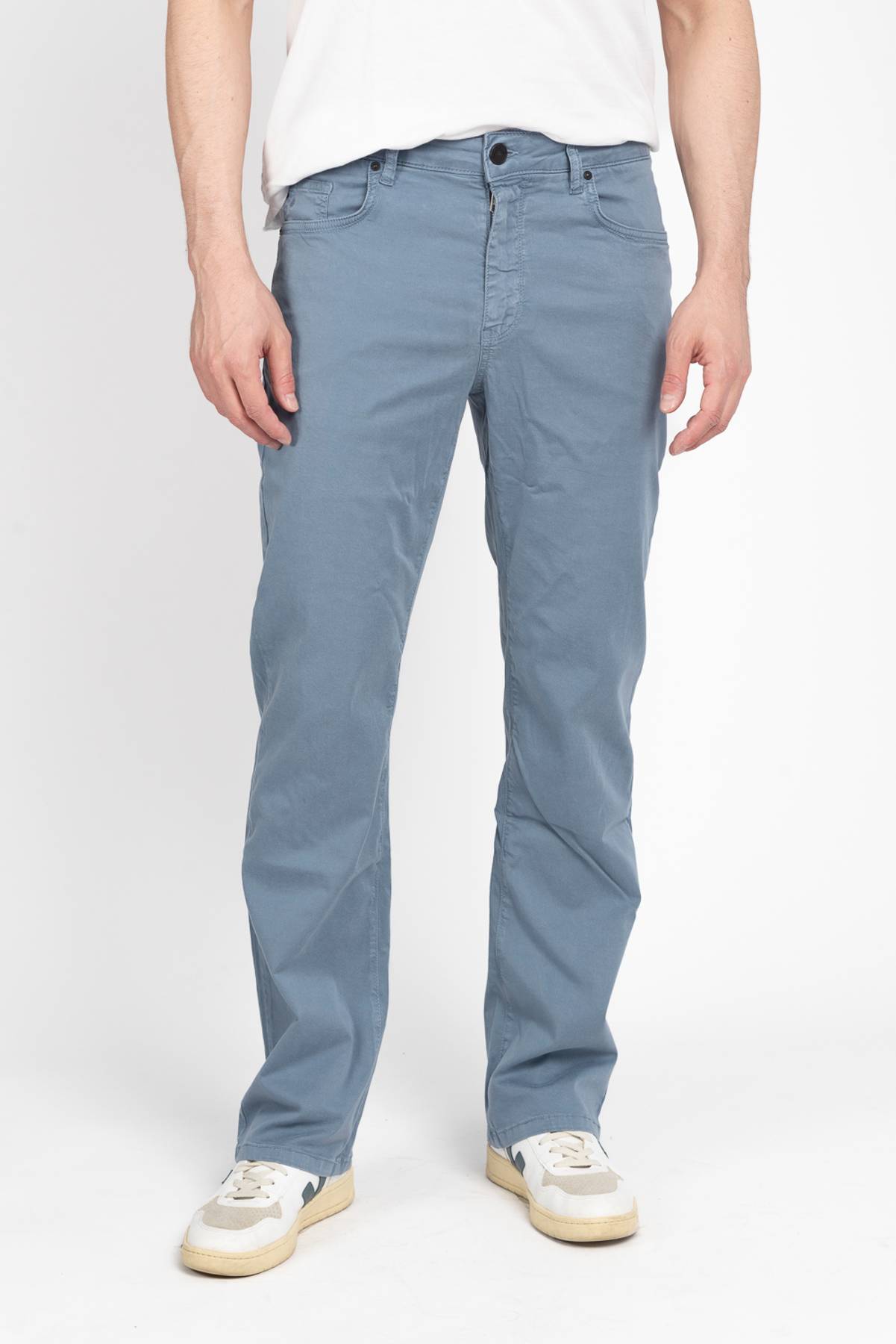 Jack Of Spades High Roller Fit Five Pocket Pants in Blue Grey 