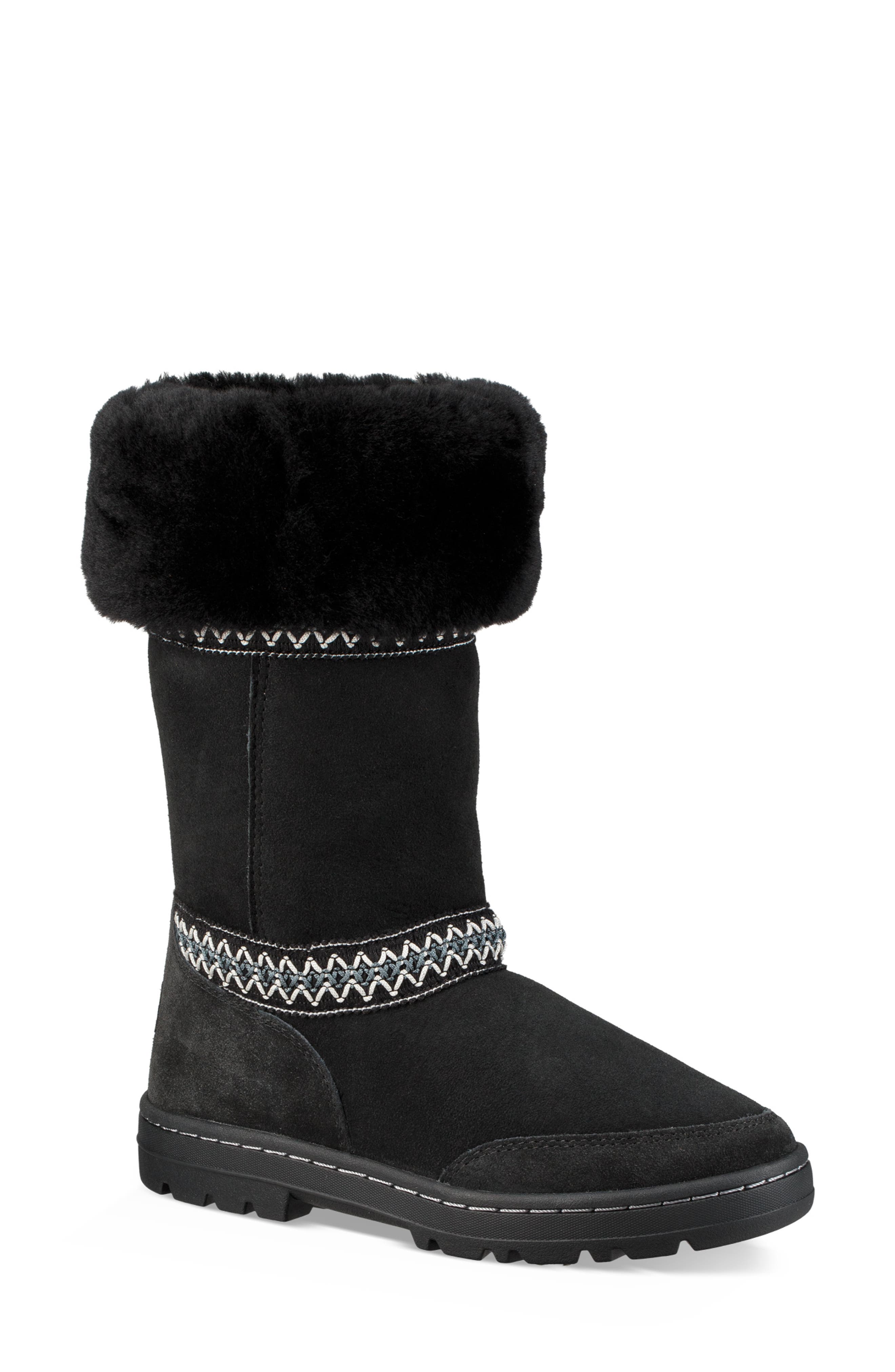 Revival Genuine Shearling Boot, Alternate, color, BLACK