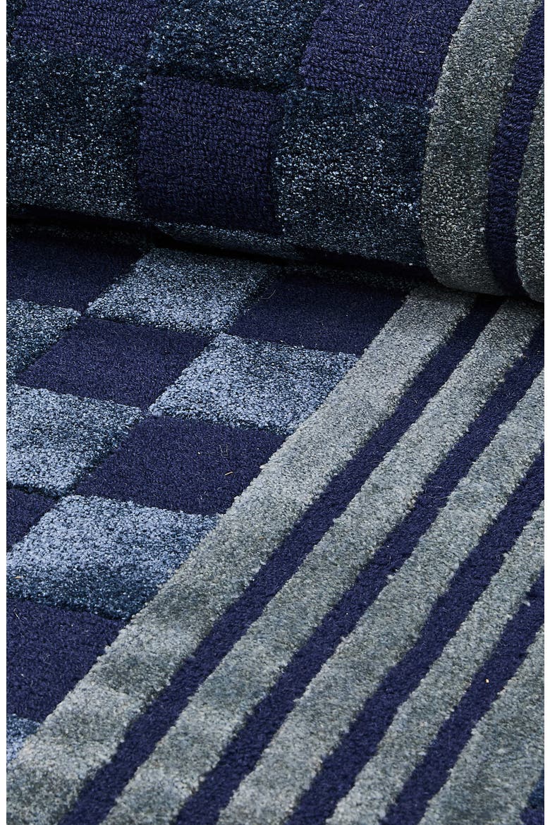 Indigo Blue Tonal Check Rug, Alternate, color, INDIGO