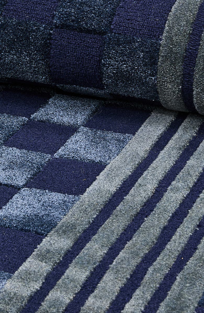 MACKENZIE CHILDS Indigo Blue Tonal Check Rug, Alternate, color, Indigo
