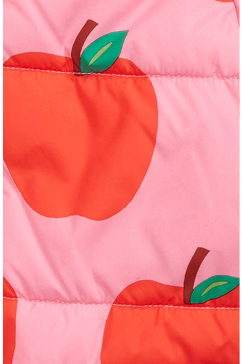 Kids' Waterproof Faux Fur Trim Longline Puffer Jacket, Alternate, color, BRIGHT PINK PETAL APPLES