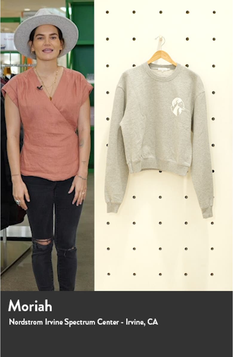 Oversize Zodiac Crewneck Graphic Sweatshirt, sales video thumbnail