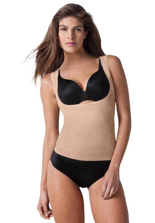 Secret Solutions Power Shaper Firm Control Wear-your-own-bra Shaper Tank In Black