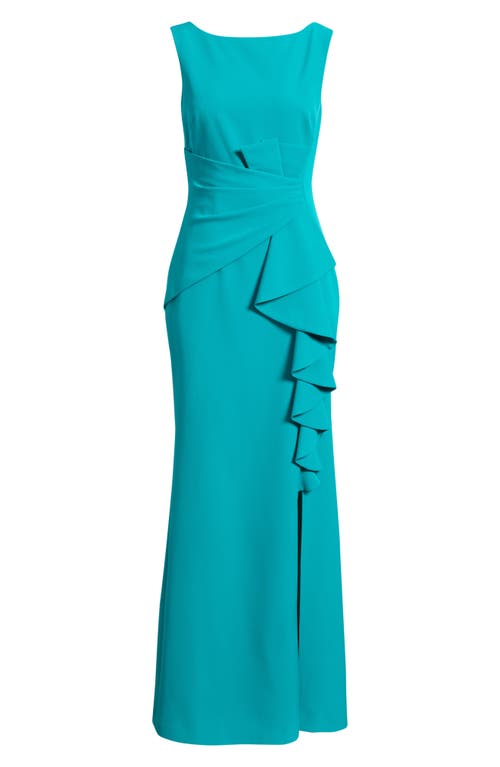 Eliza J Ruffle Front Gown In Blue