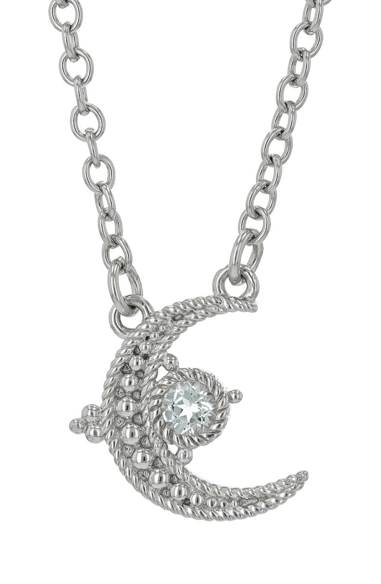 Judith Ripka White Topaz Crescent Moon Pendant Necklace, Main, color, 