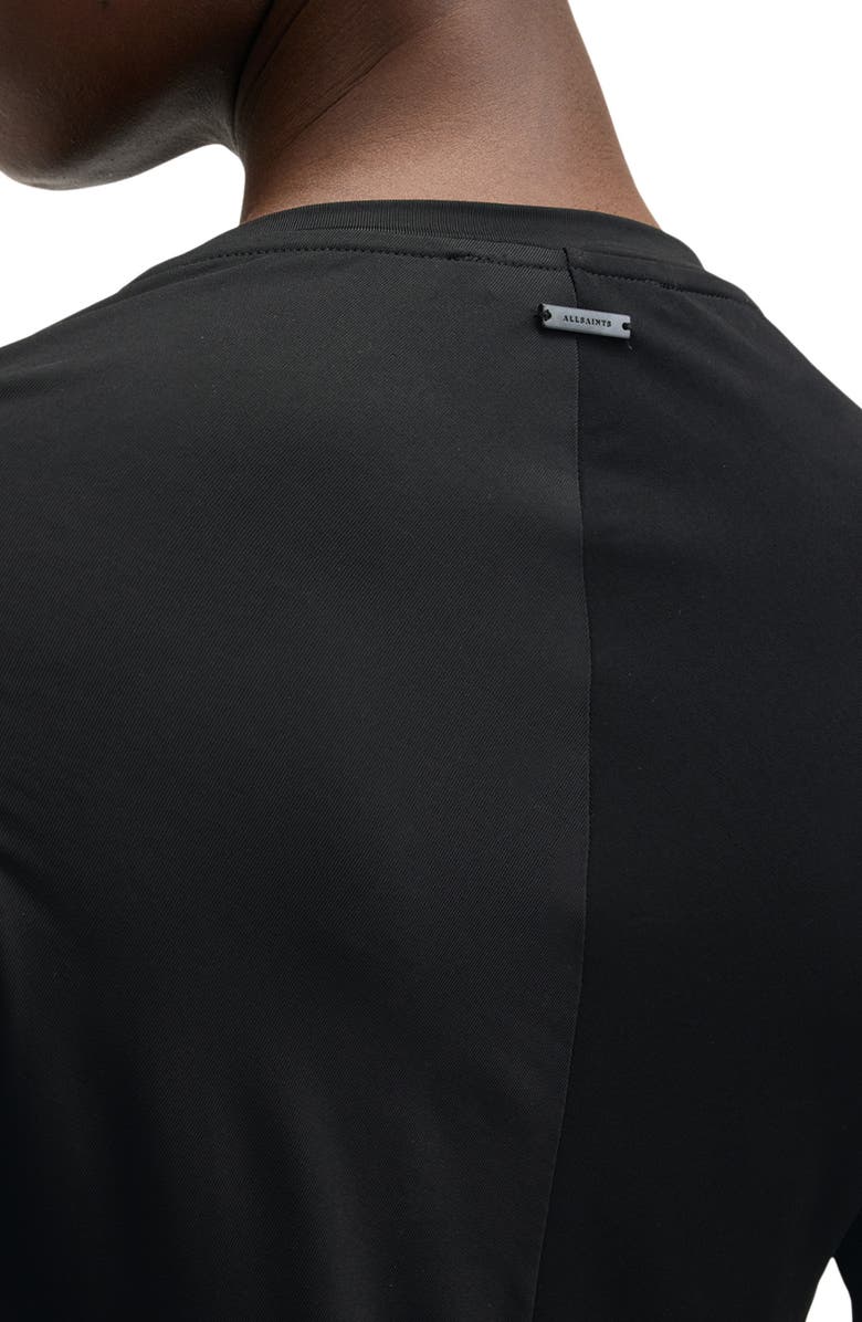 AllSaints Xylia Tie Front Crop Top, Alternate, color, Black