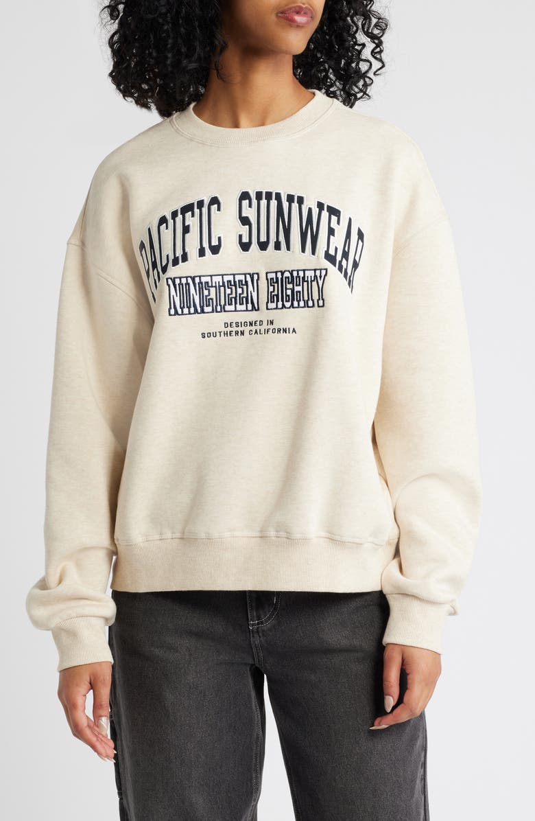 PacSun 1980 SoCal Embroidered Fleece Crewneck Sweatshirt, Main, color, 