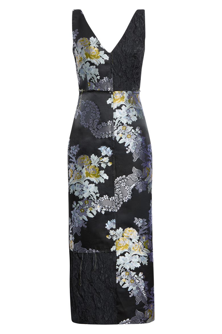 Historic Jacquard Midi Dress, Alternate, color, BLACK/ MULTI