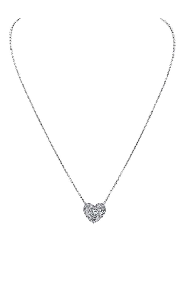 Bliss Diamond 3/4Ct Diamond Heart Pendant 14k Gold 18" Necklace Lab Grown, Alternate, color, 14K White Gold