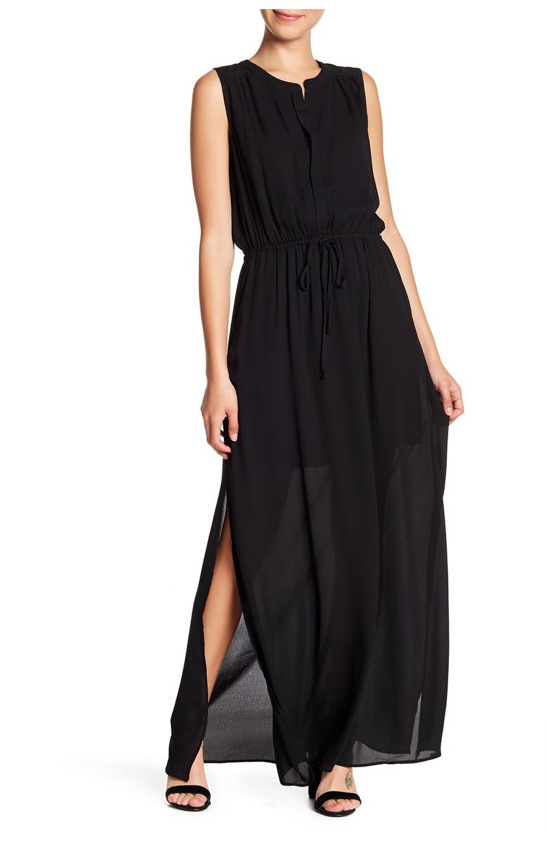DR2 by Daniel Rainn Woven Tie Waist Maxi Dress, Main, color, 