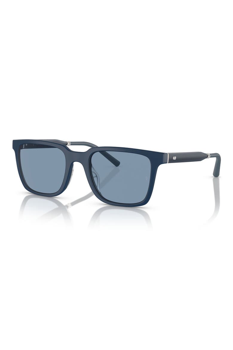 x Roger Federer Mr. Federer 55mm Rectangular Sunglasses, Alternate, color, SEMI-MATTE BLUE ASH / MARINE
