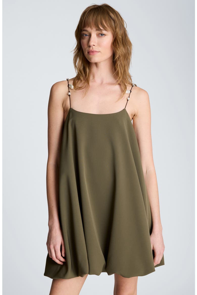 Sleeveless Bubble Hem Minidress, Alternate, color, TURTLE GREEN