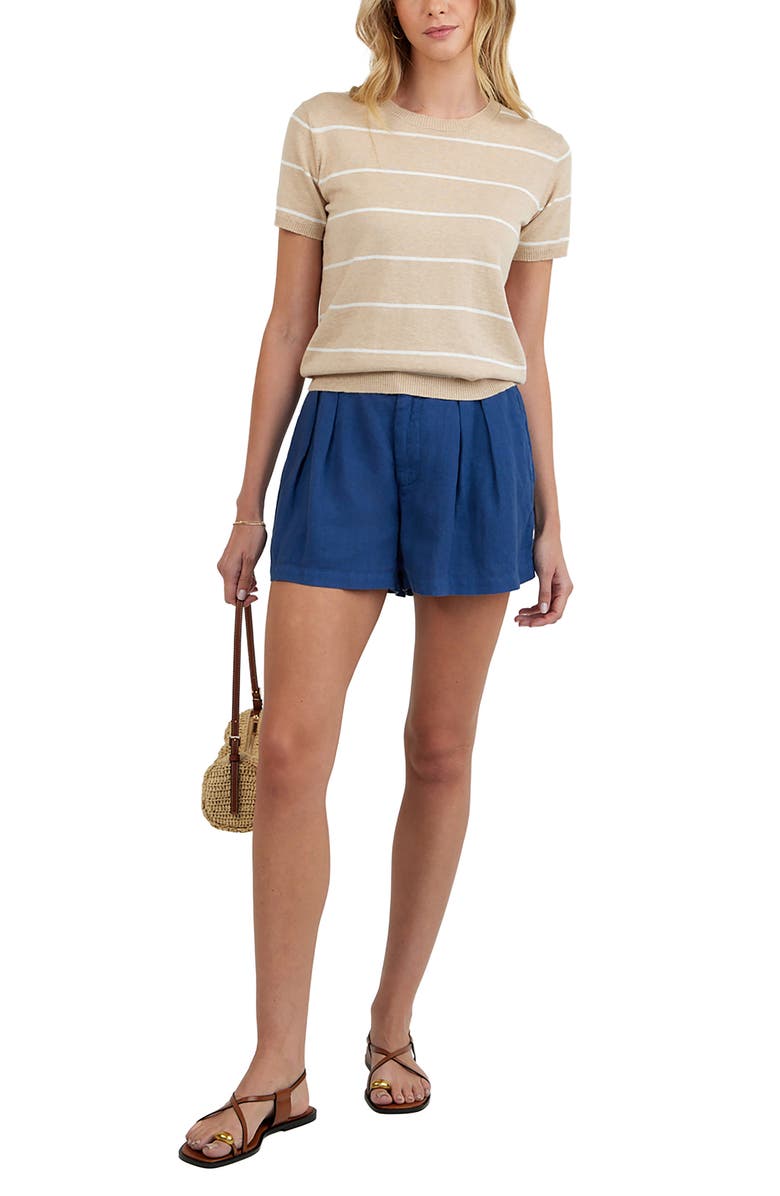 Bella Dahl Double Pleat Linen Shorts, Alternate, color, 