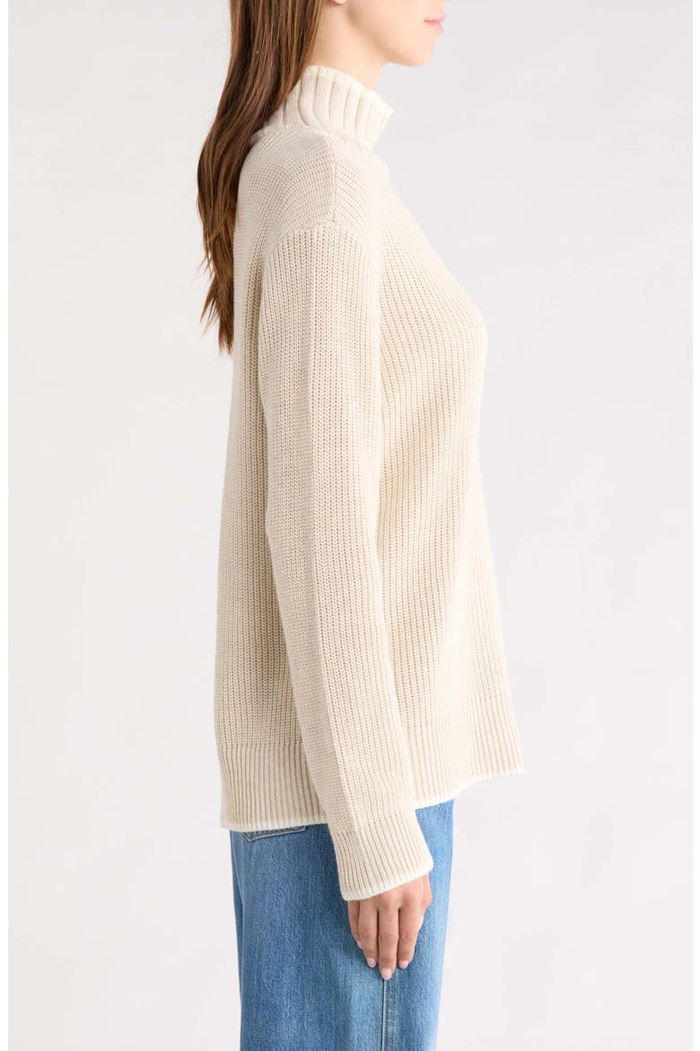 Mixed Stitch Turtleneck Sweater, Alternate, color, MALTED