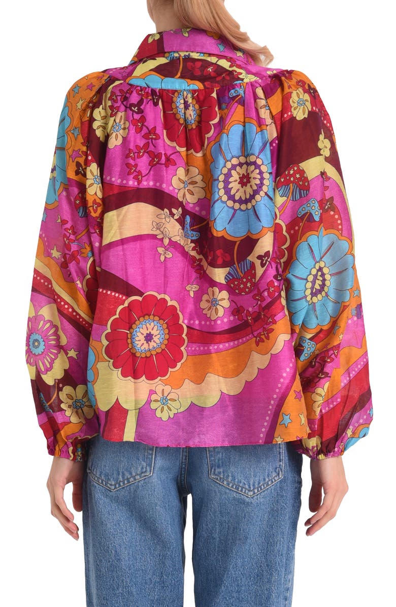 CIEBON Elisa Print Tie Neck Top, Alternate, color, 