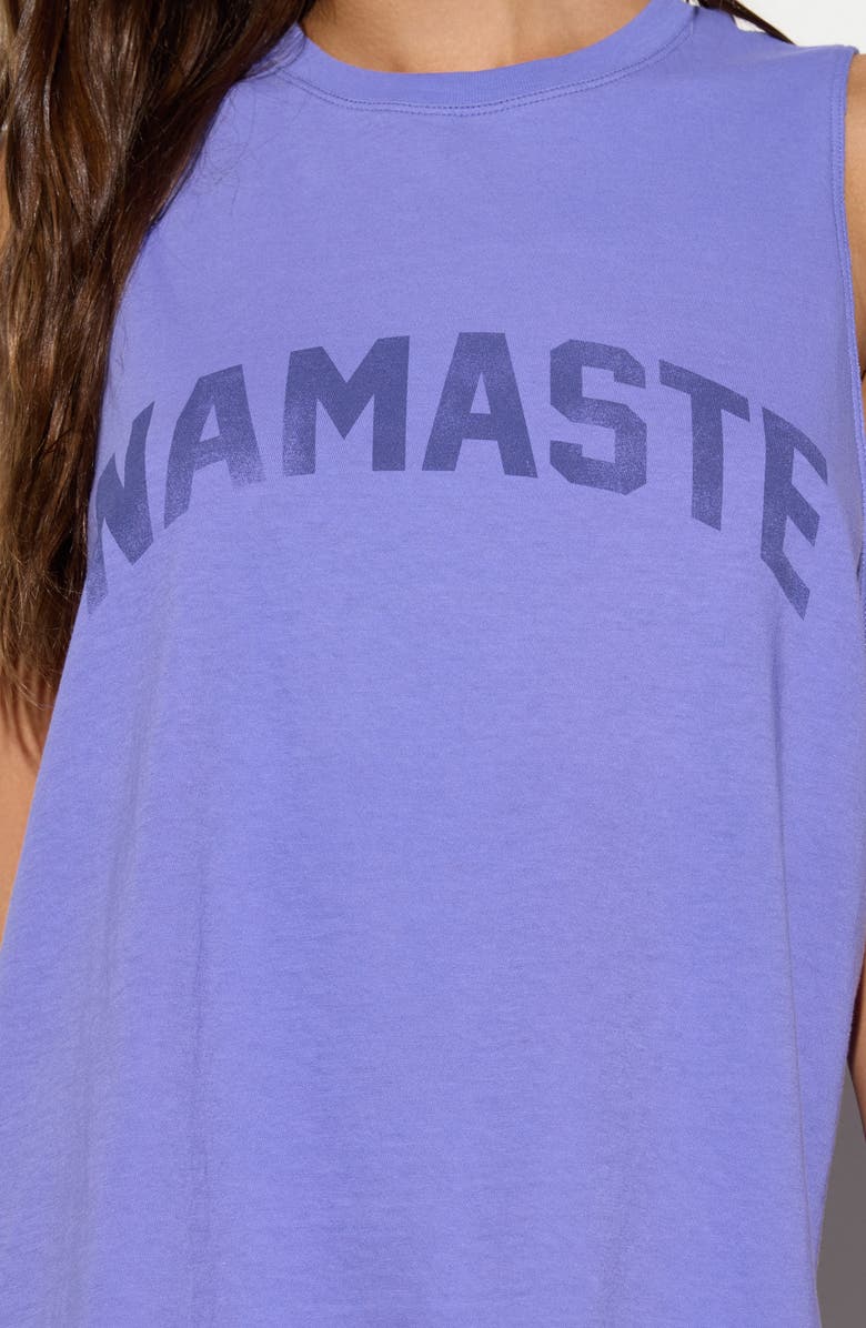 Spiritual Gangster Namaste Vibe Cotton Graphic Tank, Alternate, color, Astral Blue