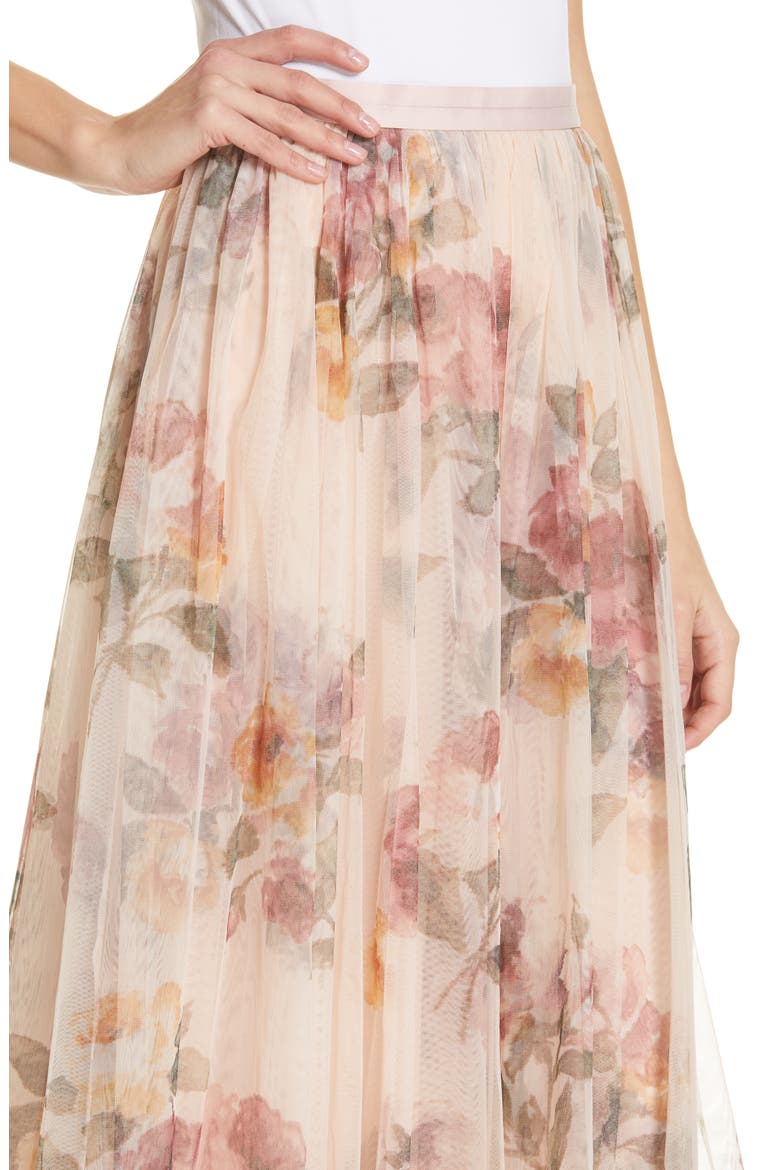 Venetian Rose Midi Skirt, Alternate, color, ROSE QUARTZ