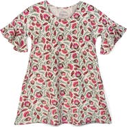 Mightly Organic Cotton Flutter Sleeve Cascade Dress