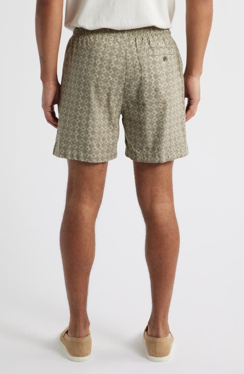 Rails Aries Relaxed Fit Short Sleeve Linen Camp Shirt In Diamond Oat Olive