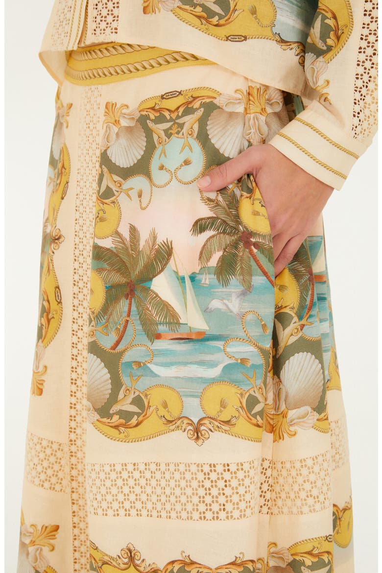 Royal Sea Crochet Trim Midi Skirt, Alternate, color, ROYAL SEA MULTICOLOR