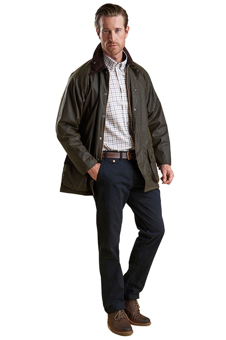 'Beaufort' Regular Fit Weatherproof Waxed Jacket, Alternate, color, OLIVE