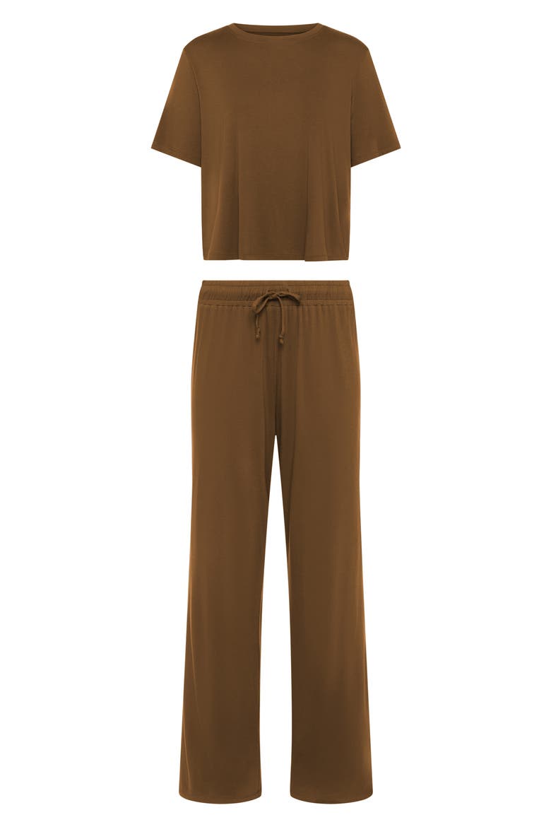 Pajama Set, Alternate, color, CHOCOLATE