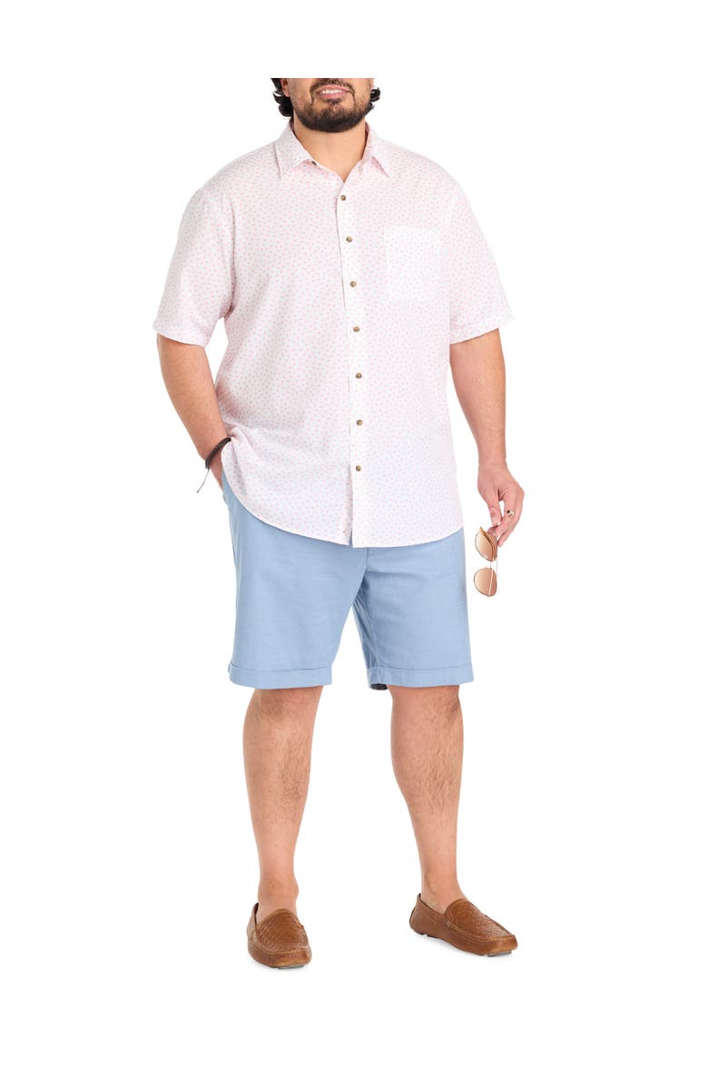 Oak Hill by DXL Big & Tall Micro Leaf Seersucker Sport Shirt, Alternate, color, White