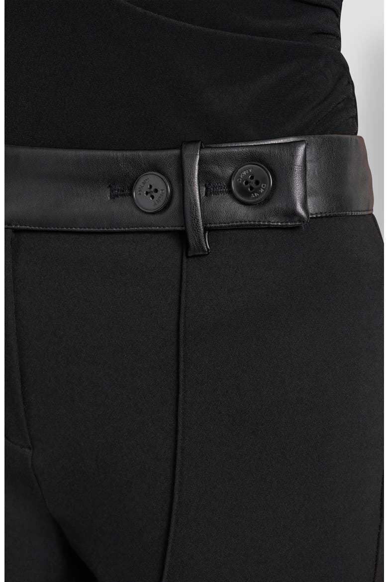 Faux Leather Trim Skinny Pants, Alternate, color, BLACK