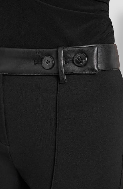 Dkny Faux Leather Trim Skinny Pants In Black