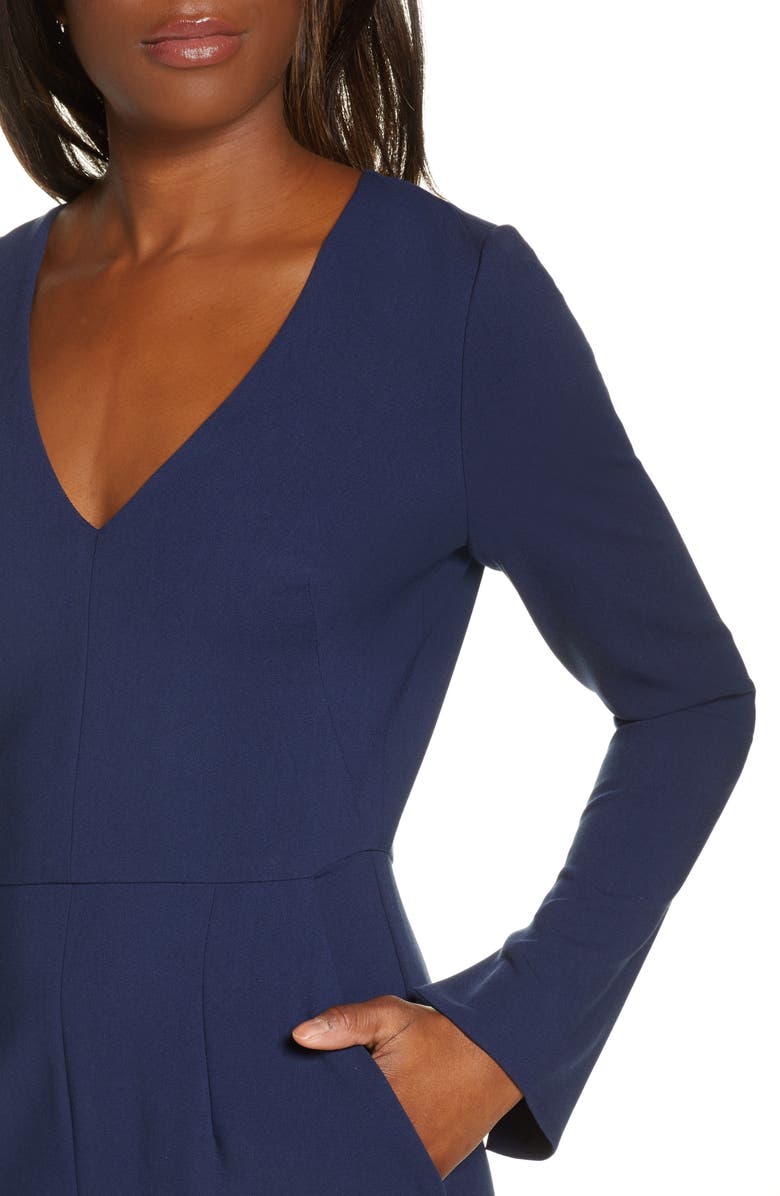 Black Halo Sambora Long Sleeve V-Neck Jumpsuit, Alternate, color,