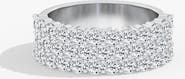 Everlee Three Row Half Cigar Band Lab Diamond Ring in 18K Gold