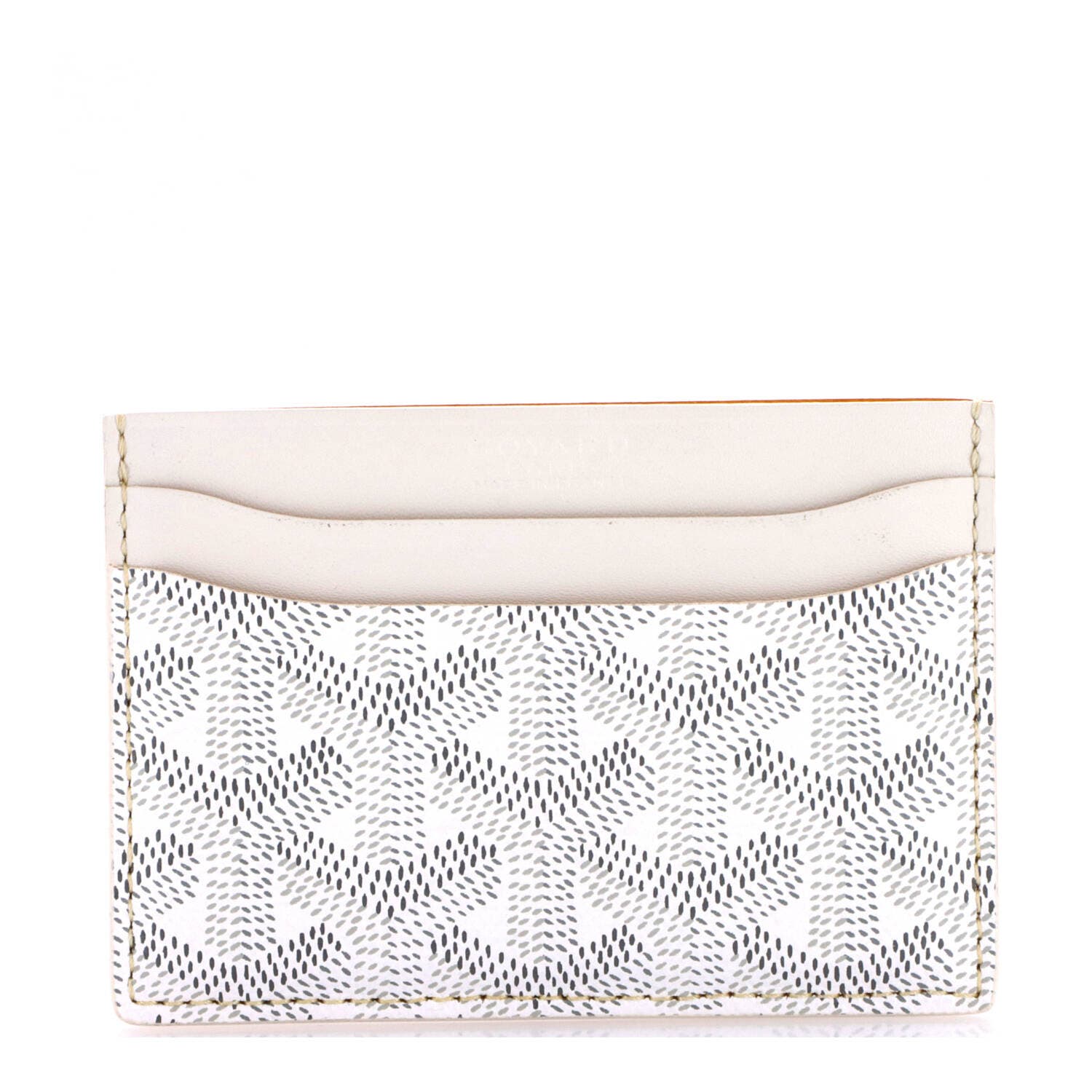 Saint Sulpice Card Holder Coated Canvas, Main, color, White