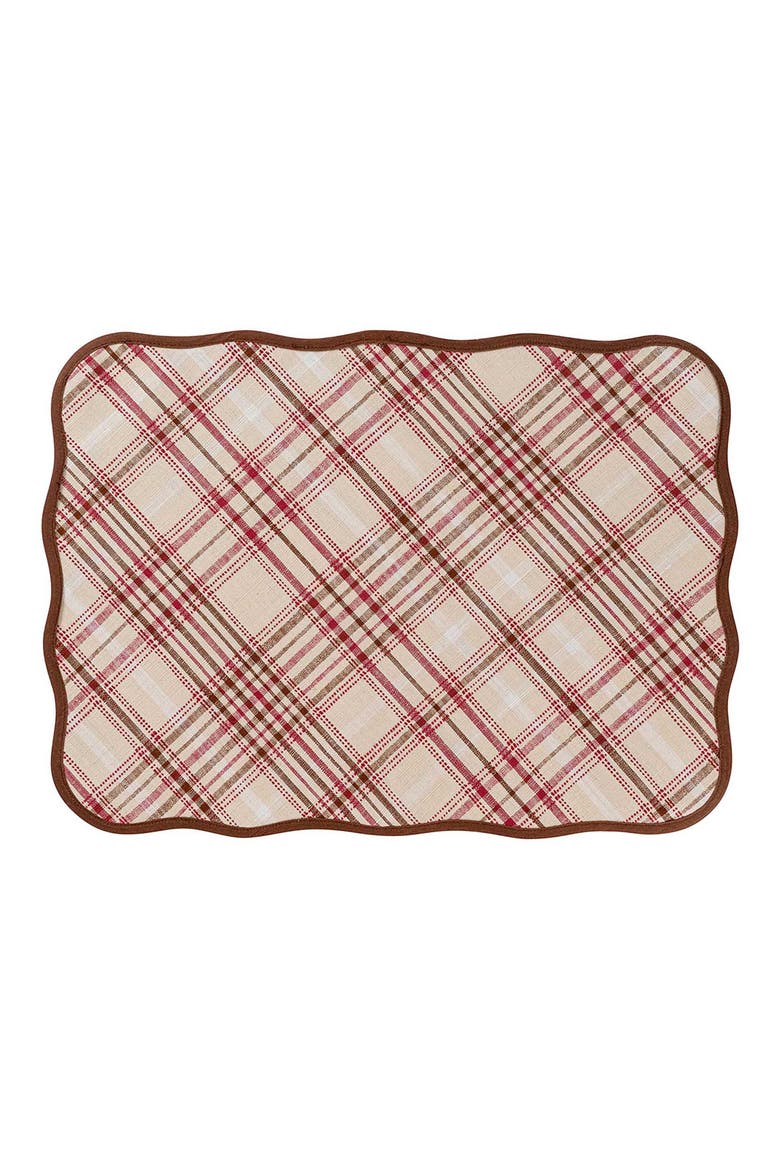 Harvest Tartan Set of 4 Placemats, Alternate, color, MULBERRY/ BROWN