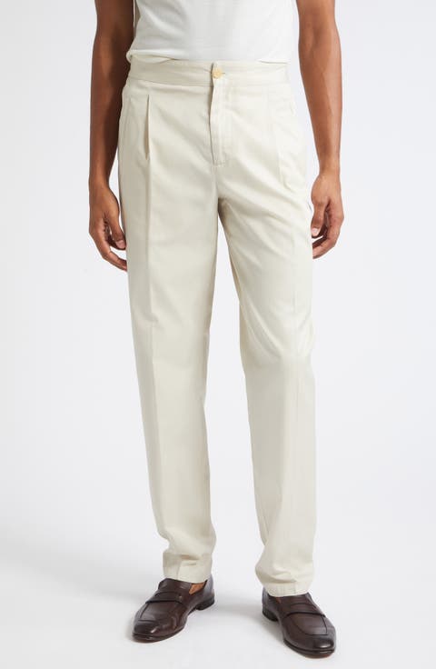 Single Pleat Cotton Trousers