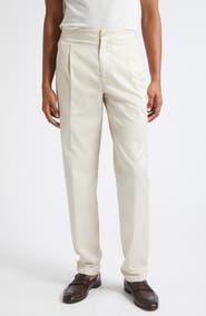 ISAIA Single Pleat Cotton Trousers